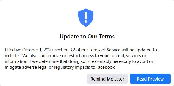 Facebook Changes Effective 1st October 2020 Digital 24