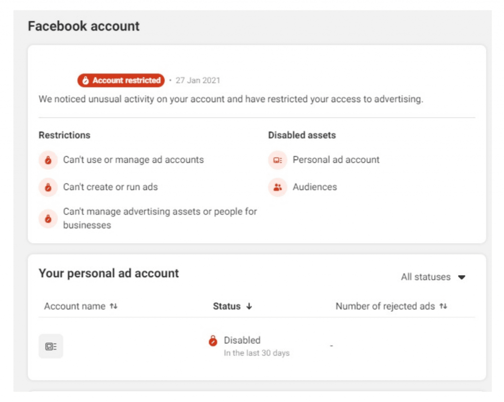 Unexplained Personal Account Bans & Locking Facebook Ads Accounts
