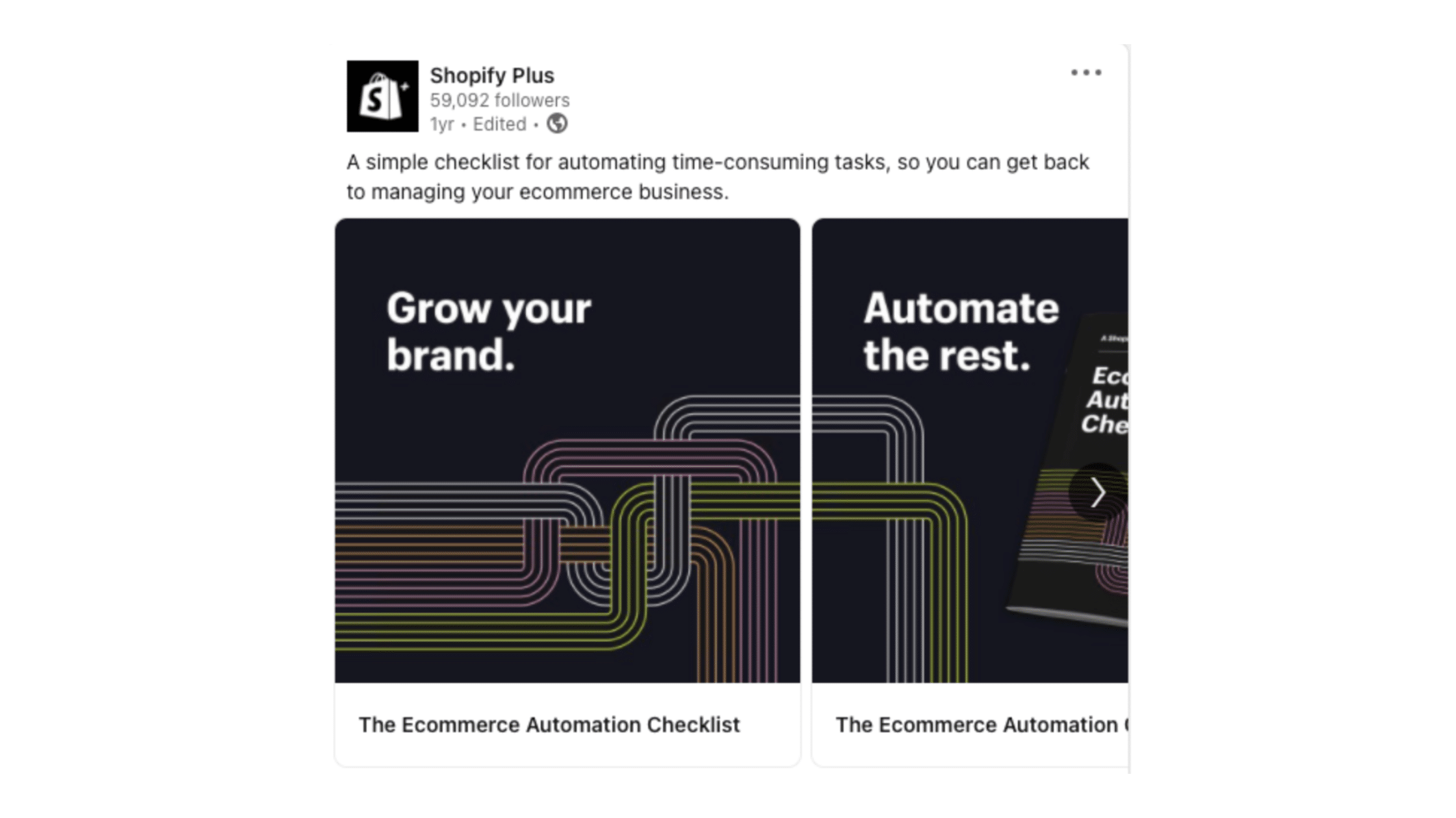 Shopify linkedin ad example