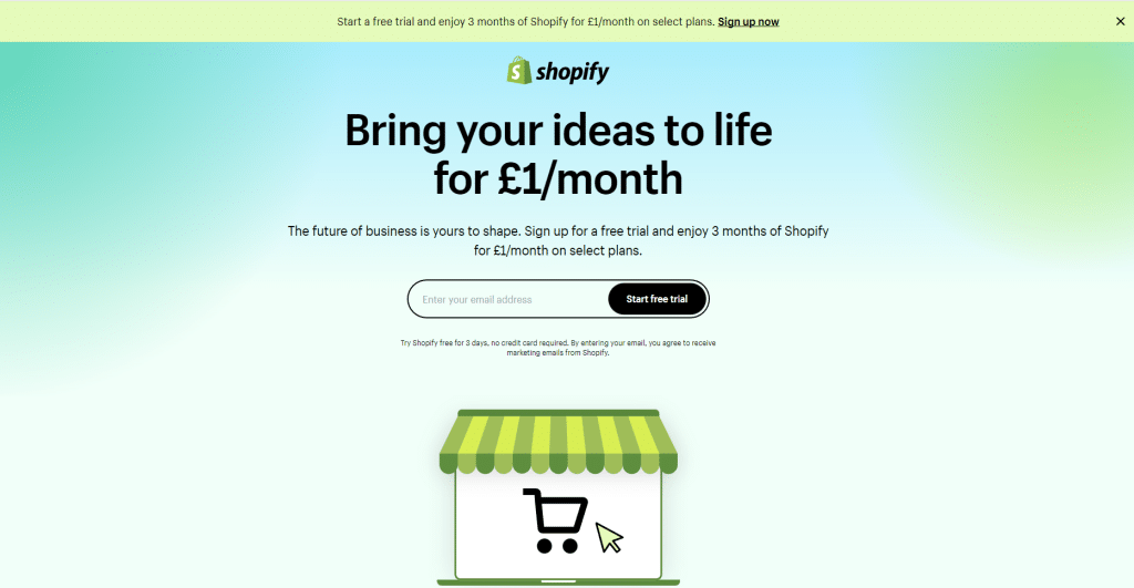 shopify landing page for google ads